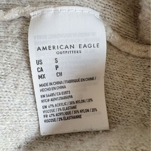 American Eagle Outfitters Slouchy Oversized Cowl Neck Neutral Cream Sweater S - Picture 6 of 6